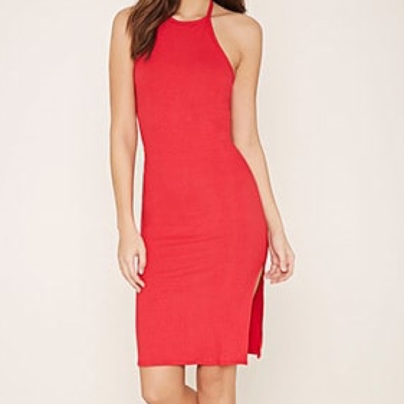 Red Halter Dress - Picture 1 of 4